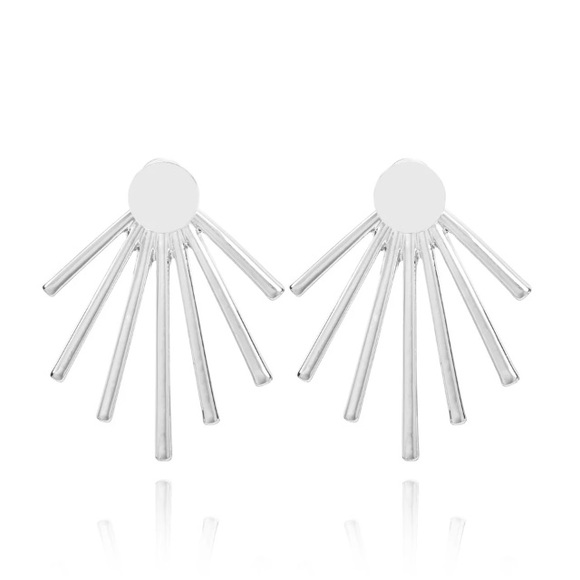 Boho Silver fan earrings - Picture 8 of 8